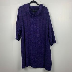 Lane Bryant Purple Cowl Neck Tunic Sweater